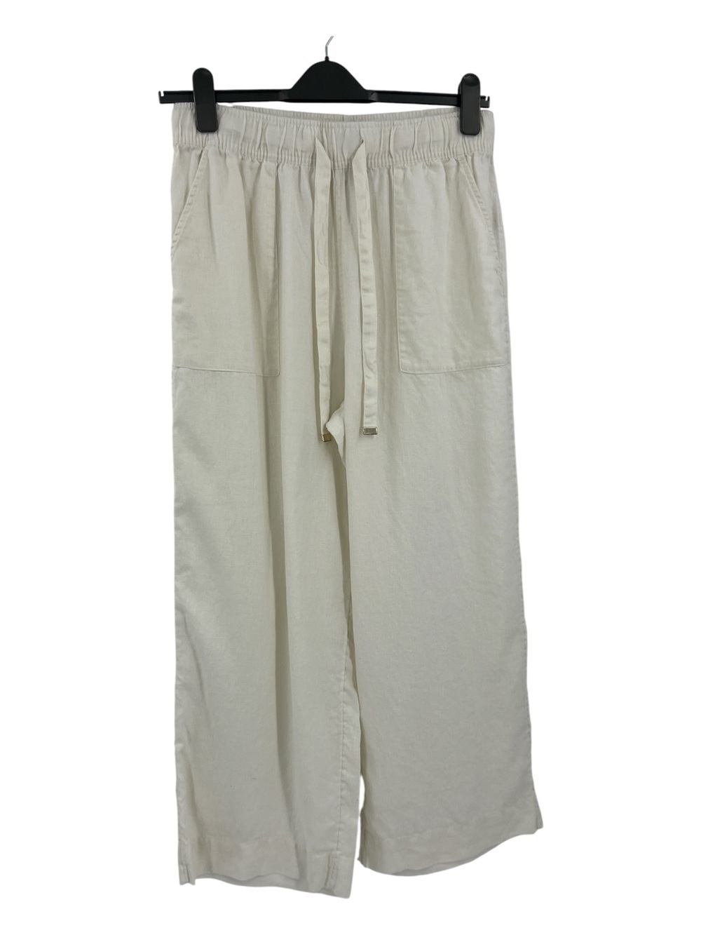 Joie 100% linen wide leg elastic Waist with draw string light weight Beige SZ L